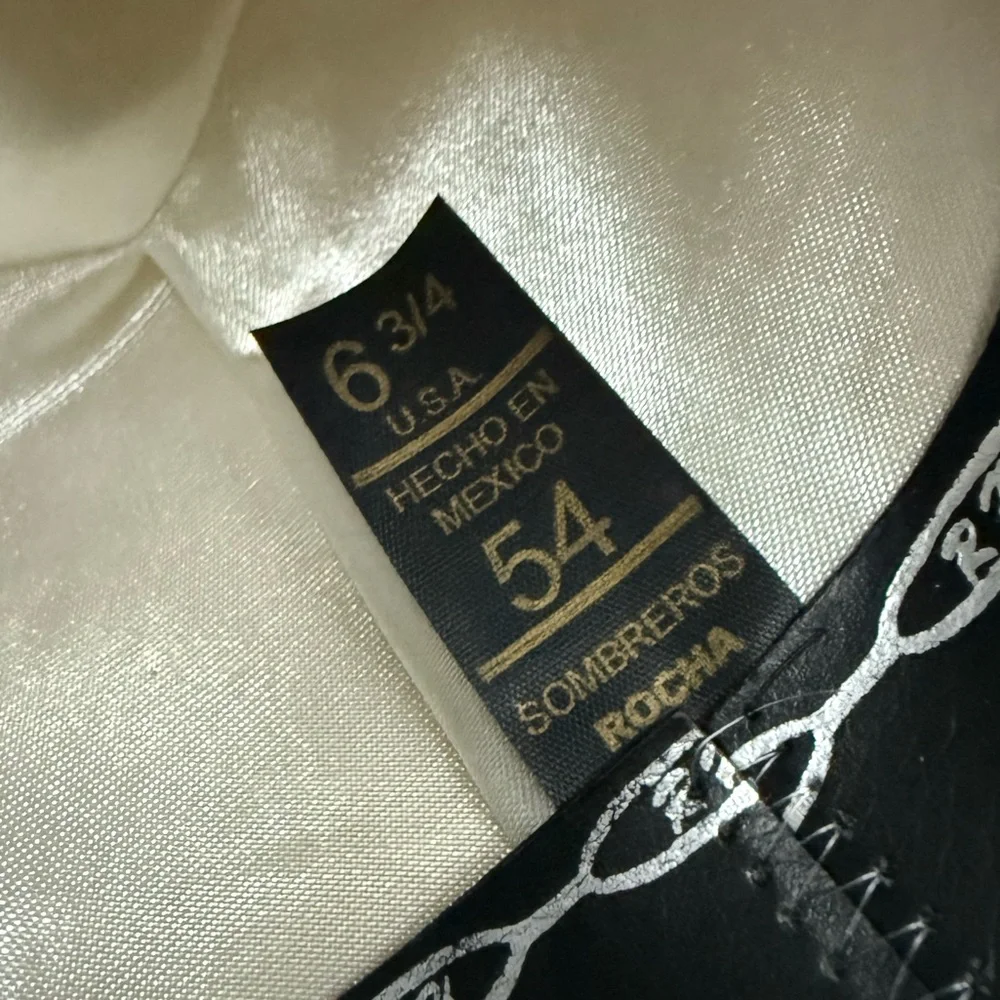 Cowboy hat ivory Rocha Hats sz 6 3/4 - Picture 7 of 9